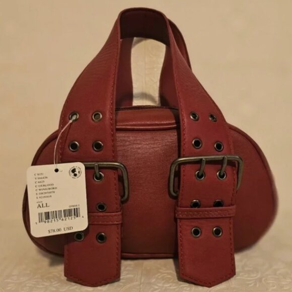 Free People 🆕️Leather Bag🔖Oxblood Say Yes Bag - Picture 9 of 12